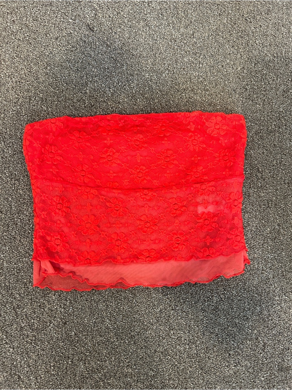 Kimchi Blue Coral-Red Strapless Bandeau Top